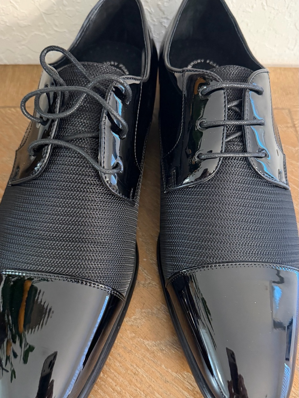 Stacy Adams Men's Black Patent & Mesh Lace-Up Oxfords